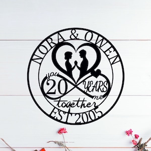 Personalized 20th Wedding Anniversary Gift For Husband Wife Or Couples, 20 Years Of Marriage, 20 Years Together, China Anniversary Gifts.