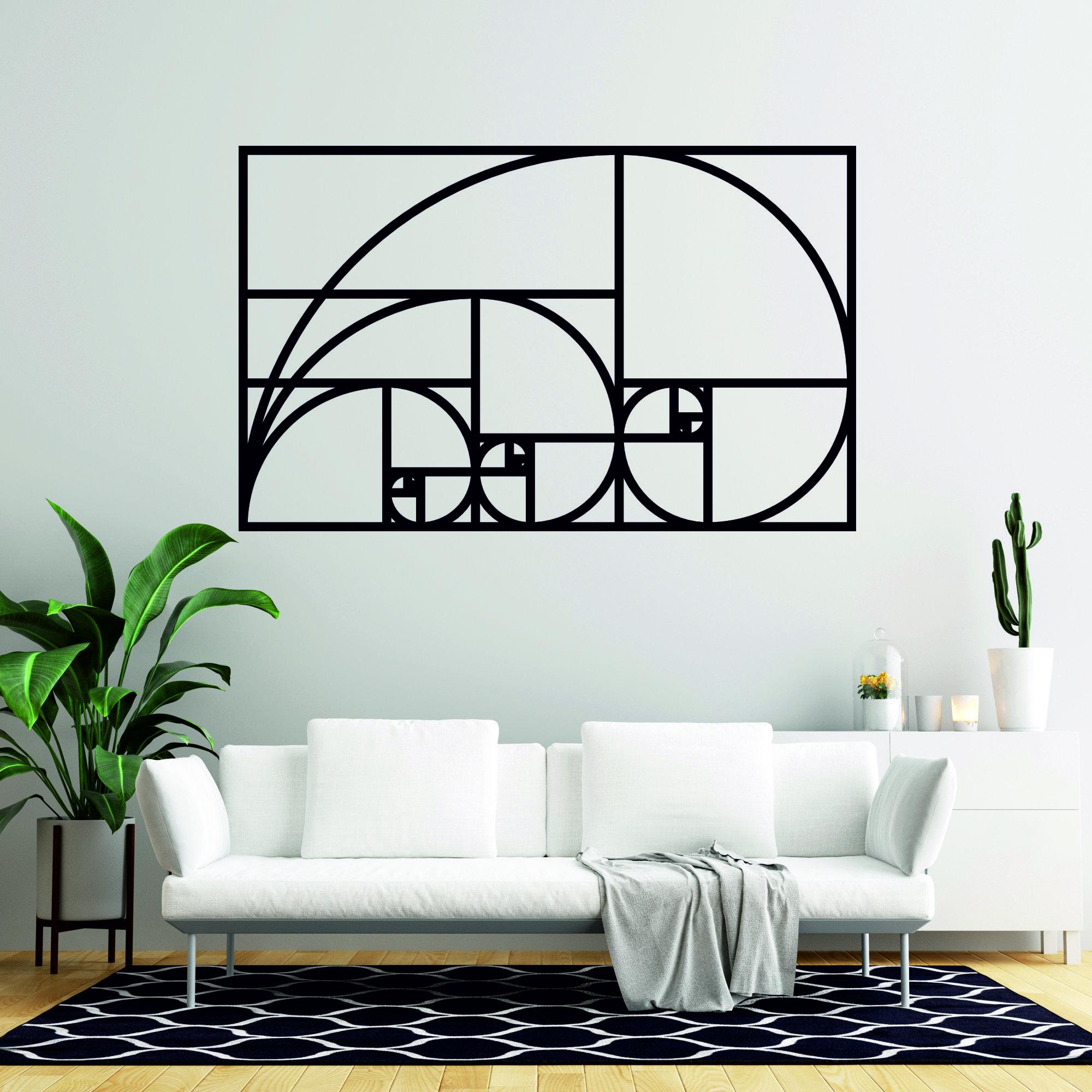Minimalist Golden Ratio Metal Wall Art, Fibonacci Decor - Etsy