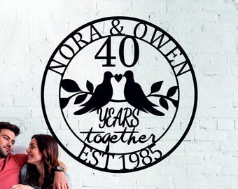 Regalo personalizzato per il 40° anniversario di matrimonio / Regalo per l'anniversario di matrimonio di rubino