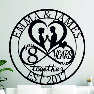 Personalized 8th Wedding Anniversary Gift For Wife Husband, Bronze Anniversary Gift for Couple, 8 Years of Marriage Keepsake,8th Anniversary