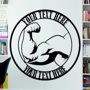 Custom Gym Decor for Bodybuilders and Fitness Enthusiasts, Personalized Bodybuilding Dumbbell Metal Wall Decor, Personalized gym decor
