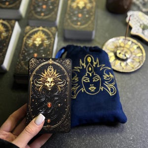 Fortuna Tarot Deck: Unique Tarot Card Deck with Digital Guidebook and Velor Bag, Custom 78 Tarot Cards, Tarot Deck for Beginner, Witchcraft