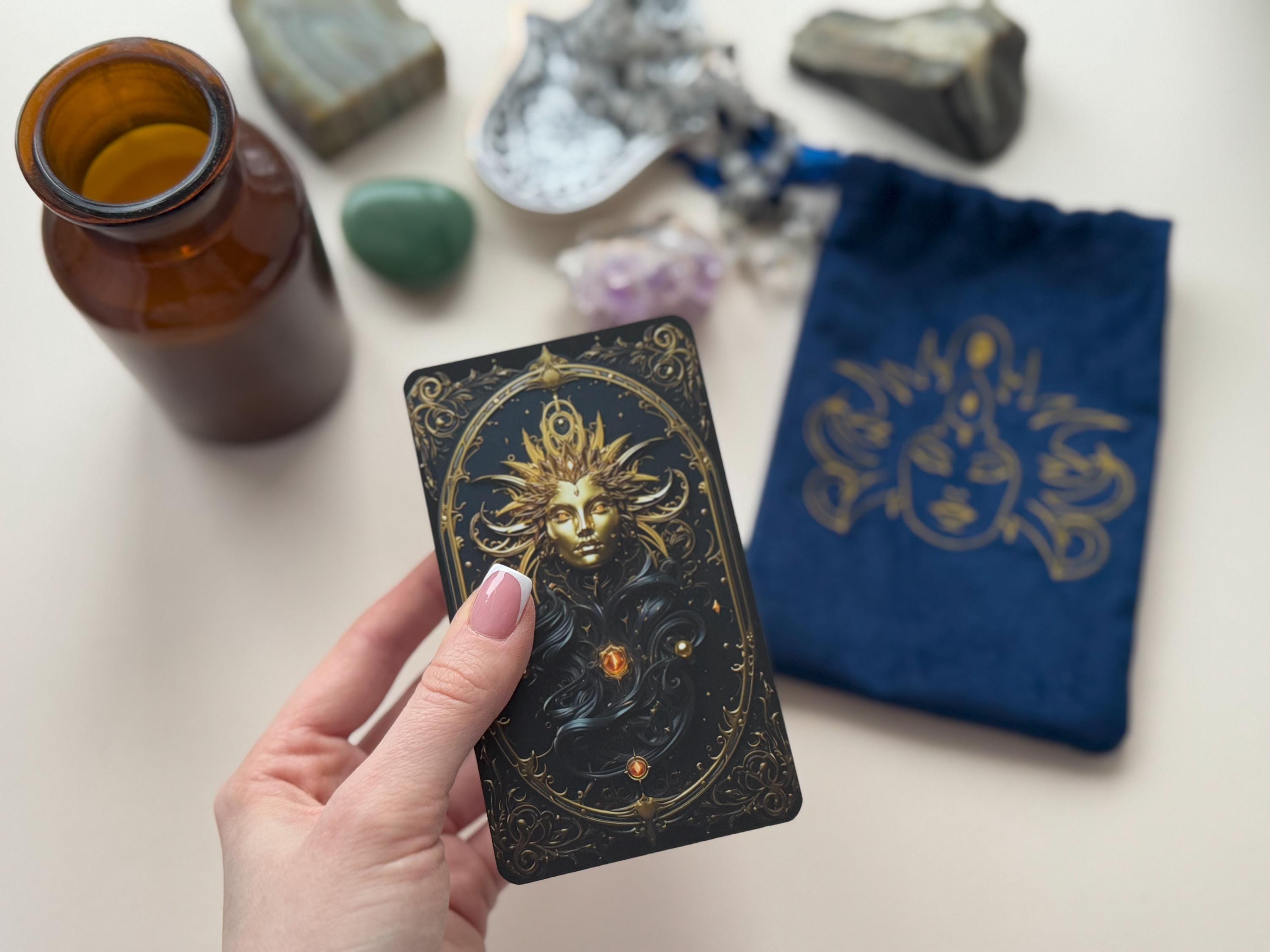 Mystic Tarot Deck With Velvet Pouch – Dark Fantasy Oracle Cards for ...
