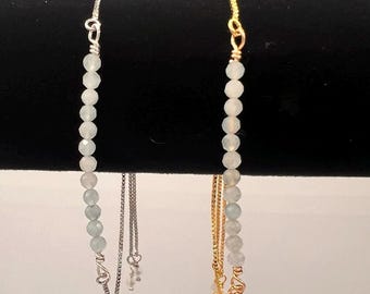 Pulsera deslizante de aguamarina