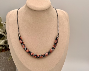 Pink Flower Kumihimo Necklace