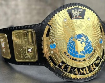Big eagle championship belt 2mm brass blue leather