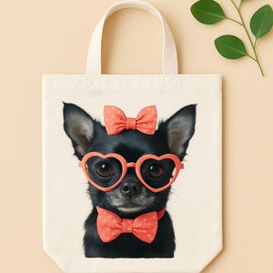 Cute Dog Lovers Canvas Tote Bag | Funny Pet Gift, Reusable Shopping Bag, Animal Lover Tote, Eco-Friendly Bag