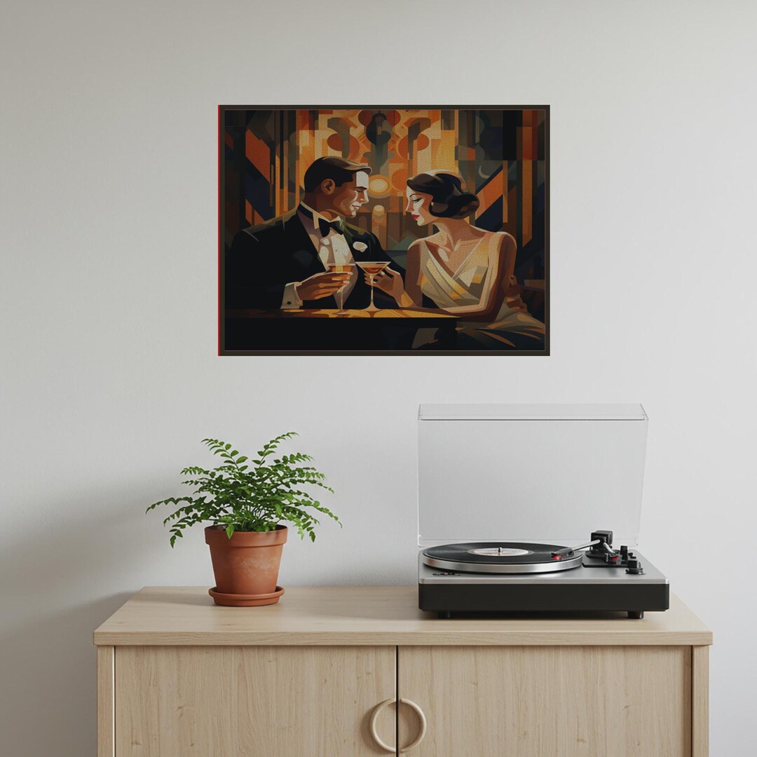 Art Deco Couple Canvas Print, Vintage Glamour Wall Art - Etsy