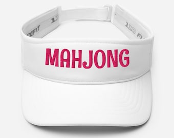 Mahjong Visor: Embroidered Cotton Blend, Adjustable Fit