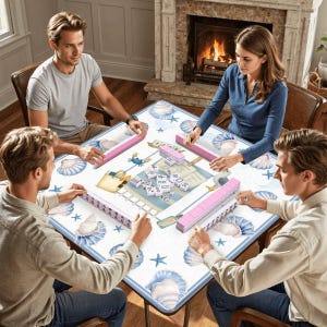 Coastal Beach Themed Mahjong Mat-can be personalized! Custom Mahjong Mat image 14