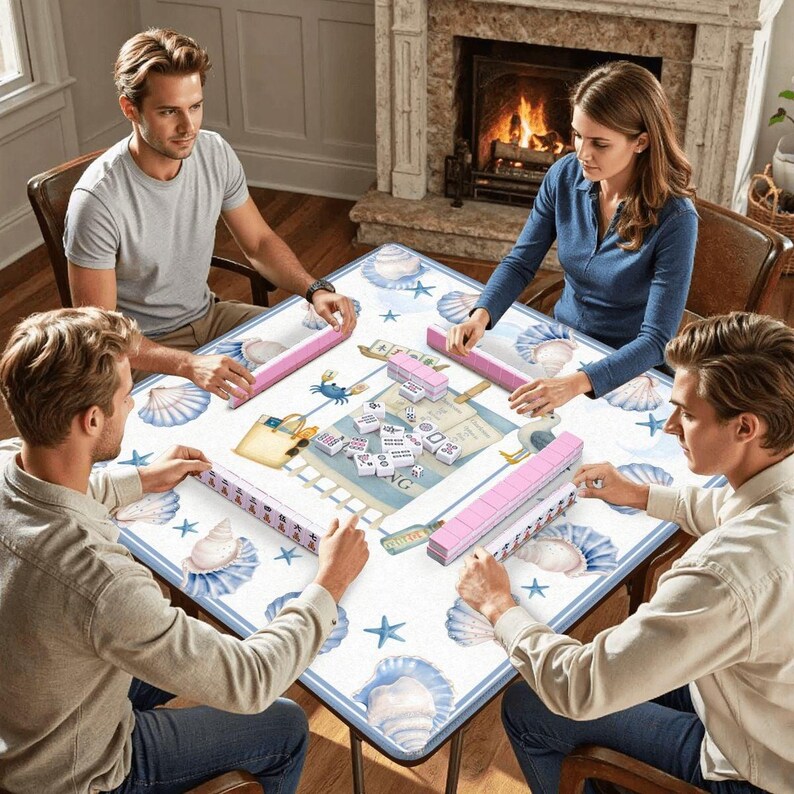 Coastal Beach Themed Mahjong Mat-can be personalized! Custom Mahjong Mat image 14