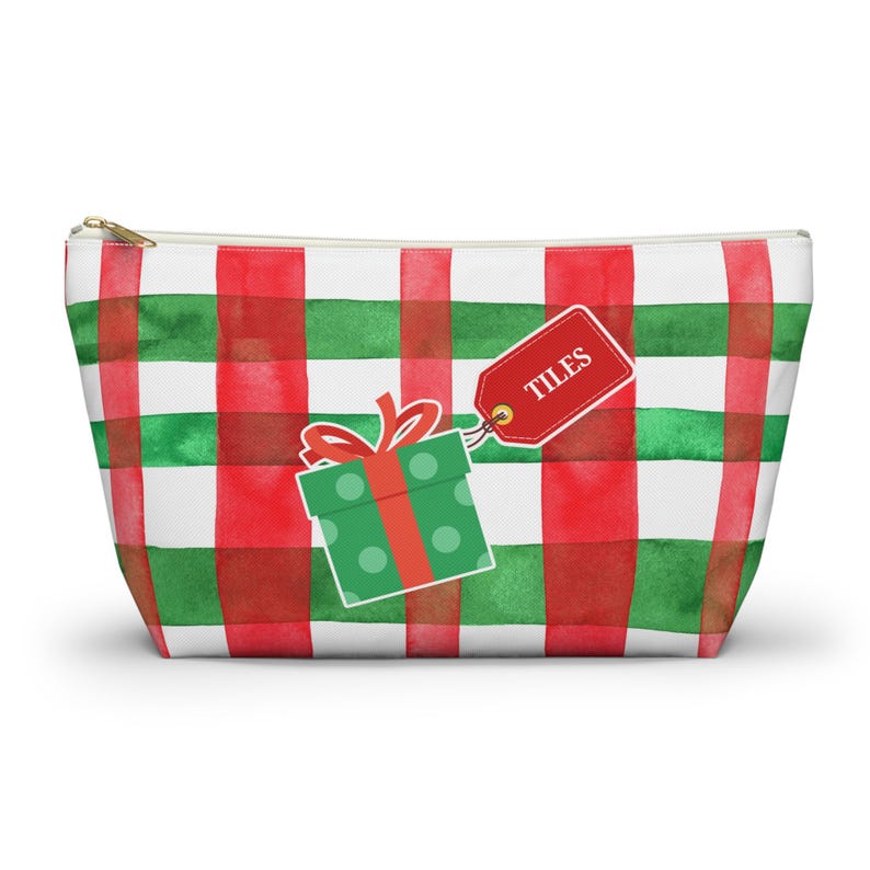 Holiday Themed Mahjong Tile Bag. Gift On Front