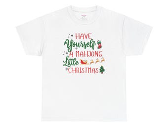 Camiseta navideña de Mahjong: Camiseta para la noche de juegos navideños