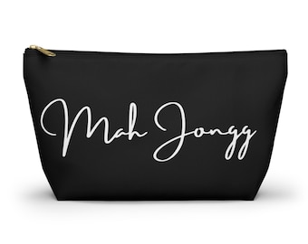 Mah Jongg Tile Bag | T-Bottom Zipper Pouch | Mahjong Travel Organizer | Game Night Gift Bag
