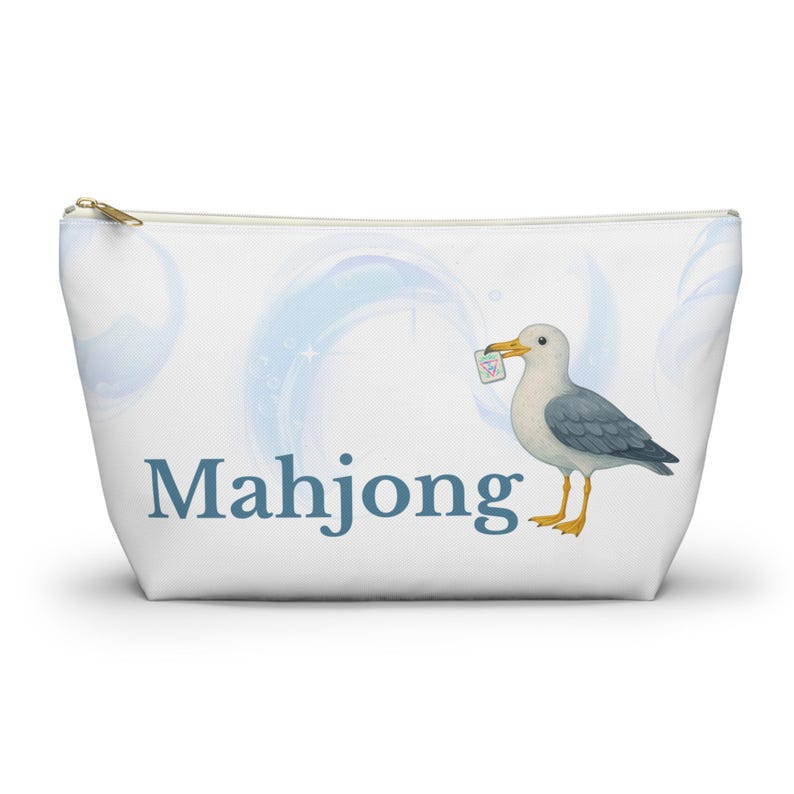 Bolsa para fichas de Mahjong con diseño de cangrejo costero: Bolsa de viaje para la playa Pouch