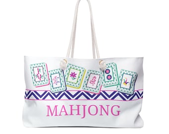 Mahjong Tile Tote Bag: Elegant Minimalist Design