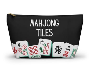 Bolsa de fichas de Mahjong. Bonita bolsa con cremallera. Regalo para jugadores de Mahjong. Bolsa organizadora de Mahjong.