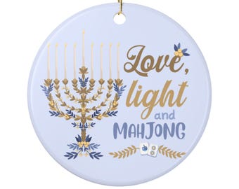 Mahjong Hanukkah Ornament, Festival of Lights Gift
