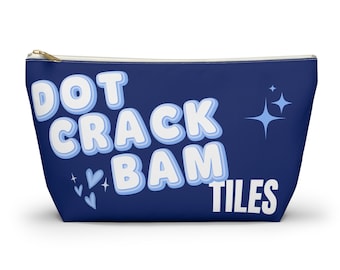 Dot Crack Bam Mahjong Tile Pouch | Matching Mahjong Accessory Bag | Zippered Pouch for Tiles, Jokers, Racks, or Travel Must-Haves