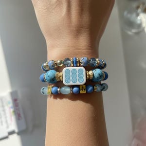 Mahjong Beaded Bracelet Set – Stack of 3 Stretch Bracelets. Multiple colors. Great Mahjong jewelry gift! image 4