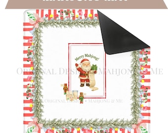 Christmas Mahjong Mat.  Merry Mahjong Holiday Mat