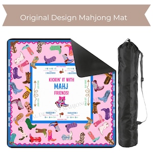 Cowboy Boot Mahjong Mat: Western Style Mahjong Mat, Non-Slip 33x33