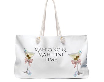 Mahjong & Mah-Tini Time Tote Bag - Martini Glass Design