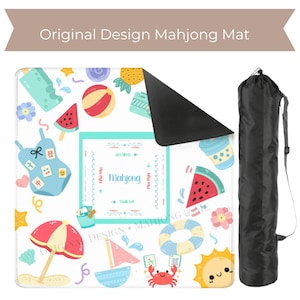 Beach Themed Mahjong Mat -can be personalized and it's waterproof! image 1