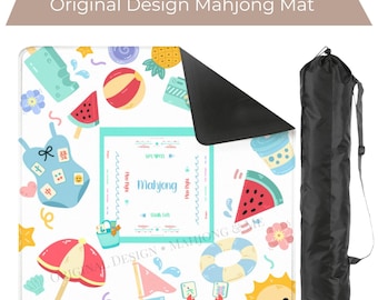 Beach Themed  Mahjong Mat -can be personalized and it's waterproof!