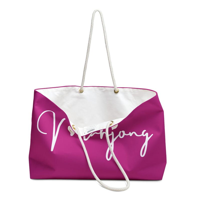 Personalized Mahjong Tote Bag: Elegant Design, Spacious Carryall image 3