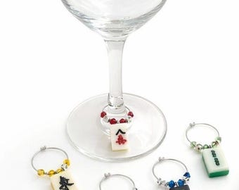 Mahjong Wine Glass Charms –  Set of 6
