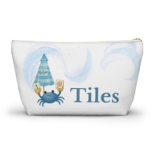 Bolsa para fichas de Mahjong con diseño de cangrejo costero: Bolsa de viaje para la playa Pouch Personalized