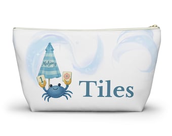 Coastal Crab Mahjong Tile Pouch: Beach Travel Bag