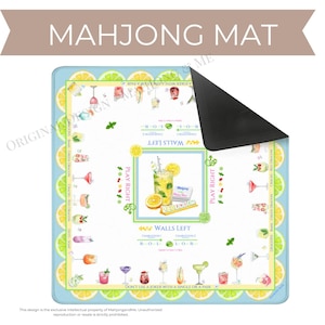 Cocktail Mahjong Mat: Fun Mahjong Mat - Happy Hour Design! Can be personalized! zdjęcie 1