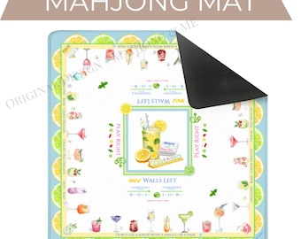 Cocktail Mahjong Mat: Fun Mahjong Mat - Happy Hour Design! Can be personalized!