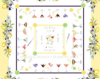 Mahjong-tafelkleed: instructies voor martinicocktails en charleston