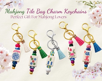 Mahjong Tile Keychain Gift for Player, Mahjong Bag Charm Accessory. Gift for Mahjong Lovers!