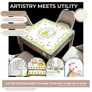 Cocktail Mahjong Mat: Fun Mahjong Mat - Happy Hour Design! Can be personalized! zdjęcie 5