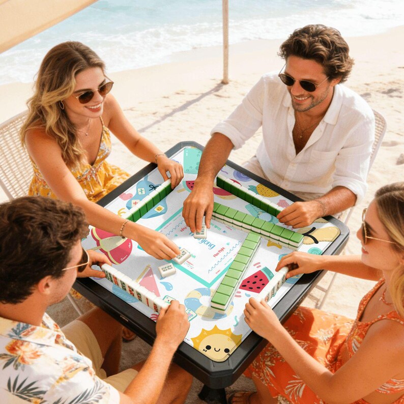 Beach Themed Mahjong Mat -can be personalized and it's waterproof! image 8