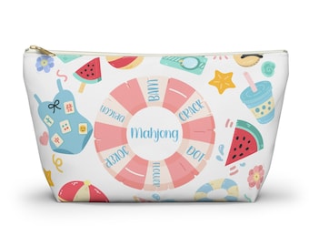 Beach Mahjong Tile Pouch: Personalized Travel Bag. Coordinates with Mahjong Tablecloth