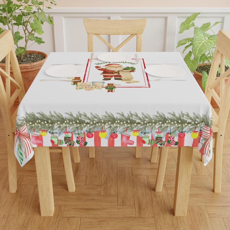 Christmas Mahjong Tablecloth: Santa, Nutcrackers & Peppermint Stripes image 7