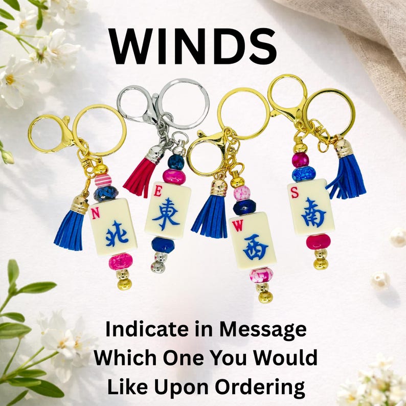 Mahjong Tile Keychain Gift for Player, Mahjong Bag Charm Accessory. Gift for Mahjong Lovers! image 13