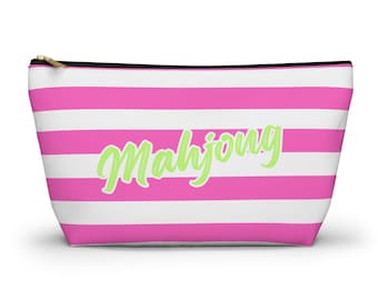 Mahjong Tile Zipper Pouch: Travel Organizer, Cosmetic Bag