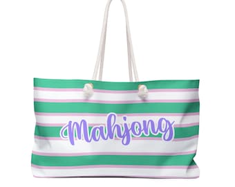 Gestreifte Mahjong Tragetasche: Übergroße Strandtasche