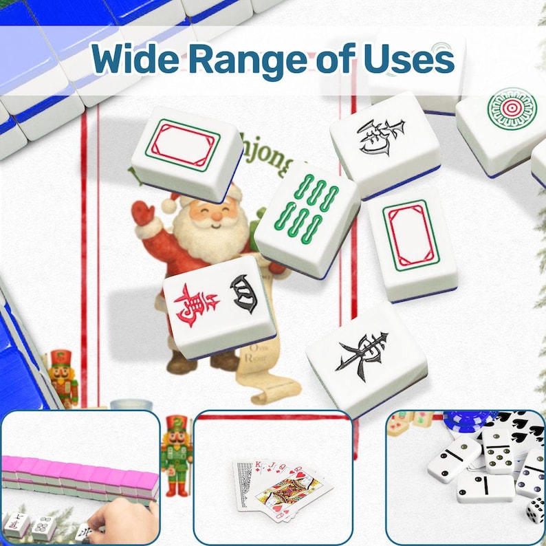 Christmas Mahjong Mat. Merry Mahjong Holiday Mat image 9