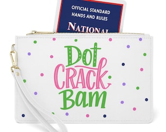 Mahjong Wristlet: Faux Leather pouch for American Mahjong