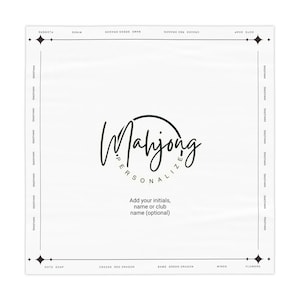 Personalized Mahjong Tablecloth Timeless Elegance.   Mahjong Mat with Charleston Instructions |mahjong_mat. Personalized Mahjong Tablecloth