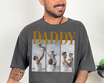 Custom Vintage Photo Fathers Day Gift for Dad Comfort Colors Shirt, New Dad Shirt, Custom Dad Est Shirt, Gift for Grandpa Cool Dad Gift Idea