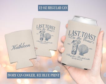 Beach Bachelorette, Last Toast on the Coast, Bachelorette Party Gifts, Personalized Bach Club Can Coolers, Bridesmaids Proposal