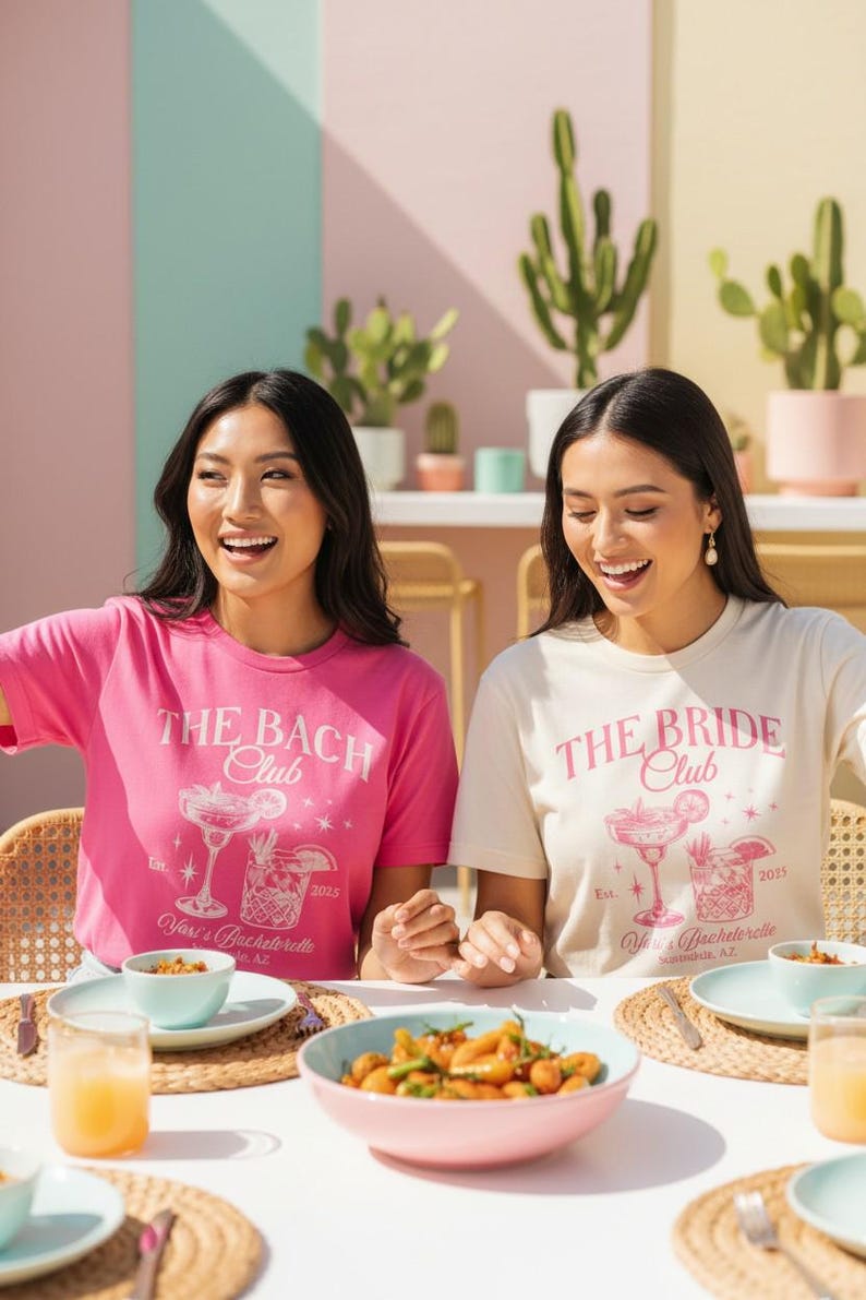 The Bach Club Bachelorette Shirts, Custom Location & Name Bachelorette Party Shirts, Luxury Bachelorette Party Gift Shirts, Bride Bach Club image 2